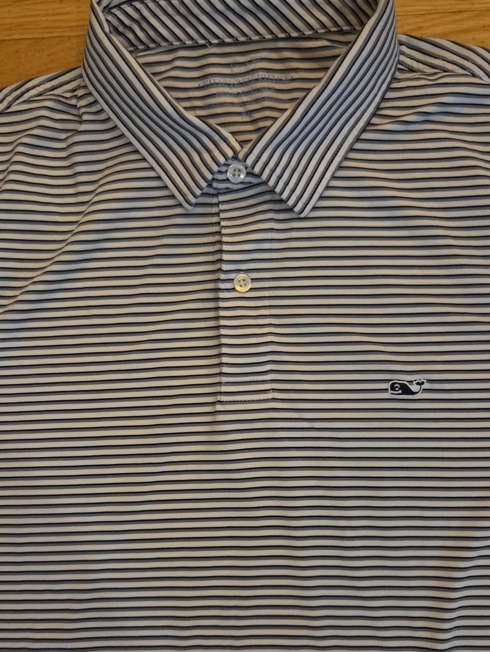Vineyard Vines Men's XL Bradley Stripe Sankaty Performance Polo White Black
